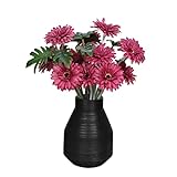 Künstliche Blumen mit Vase Künstliche Gerbera-Blumen, Kunstblumen-Arrangement mit Vase, für Hausgarten, Party, Büro, Kaffee, realistische Kunstblumen für jeden R