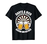 Darts und Bier darum bin ich hier Lustiges Dart Männer T-S