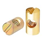 Qrity 20 Stück Schlitz Muttern, Barrel Nut Zylindermutter, M6 x 20mm Fassmuttern, Barrel Muttern für Möbel Krippe Stü