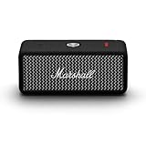 Marshall Emberton II tragbare Bluetooth Lautsprecher, kabellos, koppelbar, IP67 Staub und wasserfest, über 30 Stunden Spielzeit, Schnellladung, Innen- und Außenlautsprecher - Schwarz und S
