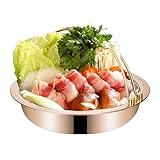 HMWOKPOT Kommerzieller Sukiyaki-Nabe-Topf Im Japanischen Stil Shabu Shabu Hot Pot Aus Edelstahl 304 Kochgeschirr Für Käsefondue-Suppe Für Ramen-Nudelknödel,30
