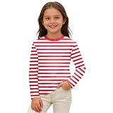 Jungen-Langarmshirt mit Karnevalsstreifen, buntes Party-T-Shirt mit Grafik für Kinder, bequemes Freizeit-Top#30
