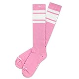 Spirit of 76 Herren & Damen Sport Retro Skater Socken Hoch Baumwolle Tubesocks Lang 39 40 41 42 Pink - Weiß Hi (M)