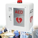 Kadxyan AED-Schrank, Erste-Hilfe-AED-Defibrillator-Wandschrank mit Schlüssel und Alarm, Design mit abgerundeten Ecken, für Zuhause, Krank
