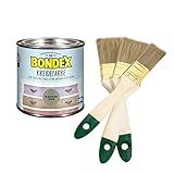 Bondex Kreidefarbe 0,50 l für den Innenbereich (inkl. Nordje Pinsel-Set 3-teilig) (Elegantes Taupe)