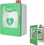AED-Defibrillator-Aufbewahrungsschrank, wandmontierter Herzdefibrillator aus Kunststoff mit Alarm, Erste-Hilfe-Schrank, einstellbare Trennwandposition, Doppelschaltersteuerung, passend fü