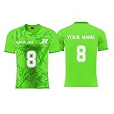 Fußball-Sets für Jungen, Fußball-T-Shirts für Kinder und Erwachsene, personalisiertes Fußballtrikot mit Namensnummer, Fußballgeschenke für Jungen und Herren, Feier-Trikots, A4, Einheitsgröß
