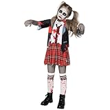 Spooktacular Creations Zombie Schulmädchen Kostüm, Mädchen Blutige Zombie Kostüm für Kinder, Halloween, Schule, Event Party Dress Up