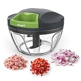 Ibergrif M501 Zwiebelschneider Manuell, Multifunktionaler Zwiebel Zerkleinerer, Multizerkleinerer mit Deckel, BPA-Frei, Easy Pull Zerkleinerer Manuell für Zwiebeln, Knoblauch, Nü