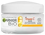 Garnier Tagespflege mit Vitamin C für einen strahlenden Teint, Belebende und straffende Feuchtigkeitscreme gegen müde und unebenmäßige Haut, Bio Glow, 50