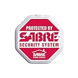 Sabre kabellosen Fenster Glas BREAK & Vibration Detektor Alarm mit Sicherheit Warnung Aufkleber, 4564