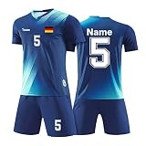 LAIFU Personalisiertes Football Trikot Kinder Erwachsene Fussball Trikots & Shorts mit Name Nummer Team Logo Fußball Trik