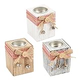 3 Stück Holz-Teelicht-Kerzenhalter, Weihnachts-Kerzenhalter, Holz-Weihnachts-Teelicht-Kerzenhalter, Dekorationen, Hölzerne Zylinder-Kerzenhalter für Tischdekoration(#1)