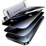 LK Sichtschutz Panzer Schutz Glas für iPhone 16 Pro Max Sichtschutzfolie [Full Screen] Auto-Installation Schutzglas [9H TOP Härte] Stoßfest Kratzfest Anti-Fingerabdruck Anti-Öl Anti-Bläschen, 2 Stück