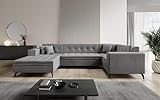 Luxusbetten24 Designer Sofa Neola mit Schlaffunktion Samt Grau Link