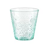VILLA ITALIA EMPIRE - Handgefertigt Meergrün Glas (250 ml, 9 cm) - Perfekt für Erfrischende Getränke - Schöne Gläser - Bunte Gläser - Trinkgläser Bunt - Wasserglas - Trinkglas - Kristallg
