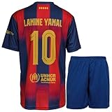 Mefstone Barcelona Yamal #19 Kinder Trikot für Kinder, Football Trainings Kinder Trikot, Fußball-Trainingstrikots für Jungen, Komm mit Shorts (Rot,176)