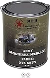 MFH Farbdose 'Army' 1 Liter Kunstharzlack Decklack Militärlack Militärfarbe Armee Nato Lack viele Farben (NVA Grün, Matt)