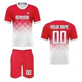Benutzerdefiniertes nationales Fußballtrikot, Uniform, personalisiertes Fußballtrikot/Shorts, Geschenk für Fußballfans, Trikotset mit Namen und Nummer, Sportanzug für Männer, Frauen und Jug