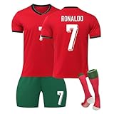 Nr.7 24 Fußball Trikot, Neue Hause/Auswärts Fußball Trikot für Kinder Erwachsener, Fussball Trikots Shorts und Socken Anzug Jungen H