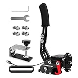Aufgerüstet USB Handbremse mit Feste Basis, Einstellbare Spielhandbremse mit Hoher Präzision, Geeignet für PS4/PS5 Logitech G29 & PC Logitech G27 / G29 / T300 FANATEC (Schwarz)