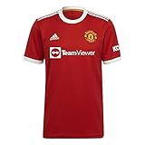 adidas Herren Manchester United 2021/22 Season Playwear Kit Home Trikot, Real Red, M EU