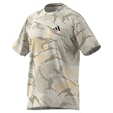 adidas Herren Train Essentials Seasonal Camo Tee T-Shirt, Crystal Sand/Orbit Grey/Alumina/Wonder beige, S
