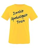 Comedy Shirts - Zombie Apokalypse Team - Mädchen T-Shirt - Gelb/Schwarz Gr. 134-146