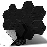 Uoisaiko 12 Stück Hexagon Akustikplatten Selbstklebend, Akustikpaneele Schallabsorber für Tonstudio, Büro, Studio und Wanddekoration, 30x26x1