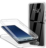 ZYIMOU Hülle für Samsung Galaxy S8 Plus Handyhülle 360 Grad, Transparent Full Schutz Kratzfest Dünn Durchsichtige Case Silikon Schutzhülle, Hart PC Zurück + Weich TPU V