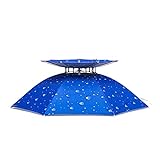 JAYU Überkopfschirm Angelschirm Camping Kopfbedeckung Sonnenschutzschirm Schirmmütze Doppelschicht Angelschirmmü