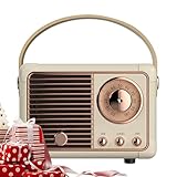 Kabelloser Retro-Lautsprecher 2. Generation – tragbarer Mini-Subwoofer mit Bassverstärkung & LED-Beleuchtung | Kleiner Outdoor-Lautsprecher, Akkulaufzeit 10 Stunden, wasserdicht IPX6, ideal für R