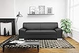 DOMO. Collection Sofa Alisson, 3er Couch, 3-Sitzer, 3er Garnitur, 199x83x75 cm, Polstergarnitur in schw