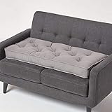 Homescapes Langes Sitzkissen grau 100x48 cm, Dicke Sofa-Auflage gepolstert, Sitzauflage Sofa mit Baumwollbezug