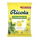 Ricola Zitronenmelisse 75g Beutel, Schweizer Kräuter-Bonbons mit 13 Alpenkräutern & erfrischendem Zitronen-Geschmack, zuckerfrei, 1 x 75g, veg