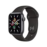 Apple Watch SE (GPS, 40MM) Aluminiumgehäuse Space Grau Schwarz Sportarmband (Generalüberholt)