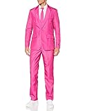 Suitmeister Anzüge für Herren - Mit Jackett, Hose und Krawatte mit Festlichen Print Solid Pink, Farbe Pink (Solid Pink) Size XL (EU58)