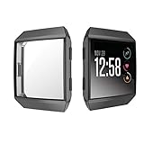 Für Fitbit Ionic Hülle Displayschutz,Colorful Ultra dünn TPU Plating Cases Schutz Stoßstange Hüllenabdeckung Schutzhülle Rundherum Schutz Schlankes Case (Schwarz)