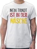 T-Shirt Herren - Fußball EM WM - Mein Trikot ist in der Wäsche | Deutschland Germany - XL - Weiß - Deutschland-t-Shirt Fussball Shirt männer Europameisterschaft 2024 deutsche S