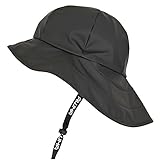 AWHA Südwester Regenhut schwarz/Unisex - wasserdichte Mütze mit breiter Krempe und Ohrenklapp