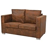 vidaXL Sofa 2-Sitzer Zweisitzer Vintage Couch Polstersofa Loungesofa Sitzmöbel Polstermöbel Designsofa Wohnzimmersofa Künstliches W