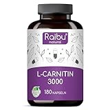 L Carnitin 3000-180 L-Carnitin Kapseln hochdosiert mit 3000 mg reinem L Carnitin Tartrat pro Tag - Premium Qualität, Vegan & Laborgeprü