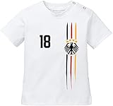 EZYshirt® WM & EM Deutschland Shirt | WM Sternchen | M 03 | Wunschname und Nummer Baby T-Shirt Bio Baumw