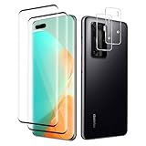 REROXE 2 Stück Schutzfolie für Panzerglas für Huawei P40 Pro 5G mit 2 Stück Kameraschutz, 3D Gebogenes Panzer HD Schutz Glas P40 Pro 5G Folie, 9H Härte P40 Pro Display