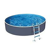 Paradies Pool® Aufstellpool Splash Pool Komplettset rund 355 x 90 cm grau inkl. Filteranlage, Leiter, V