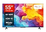 TCL 55V6B 55 Zoll, 4K Ultra HD, HDR TV, Smart TV unterstützt von Google TV (Dolby Audio, Motion Clarity, Sprachsteuerung, Kompatibel mit Google Assistant, Chromecast eingeb