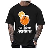 T Shirt Herren Aperölchen Spritz Party Karneval Tshirt Lustig Drucke Funshirt Aperol Spritz Shirts Oberteile Oversized Lose Freizeitshirt Kurzarm Rundhals T-Shirt Klassisch Streetw