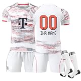 Generisch Personalised 25 26 Away Bayern Weiß New Football Jersey Set for Children and Adults Shorts with Free Name Number Trainning Trikot Boys Mens Trikot Kinder Trainning Trik