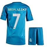 IHIMI Legende #7 Kinder Trikot Set – Cardiff 2017 Finale Fan Look in Blau mit Shorts – Madrid Fußballtrikot Jungen Retro Fanartikel – Größen 176