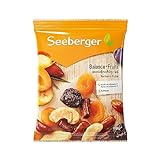 Seeberger Balance-Fruits: Edle Trockenfrucht-Mischung mit Aprikosen, Datteln, Pflaumen, Bananen- und Apfelstücken - leckerer Mix aus Trockenobst, vegan (12 x 200 g)